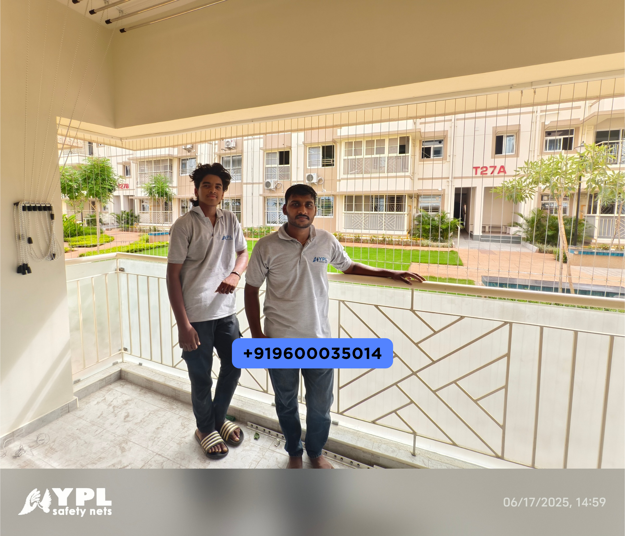 Invisible grills on apartment balcony in Pallikaranai Chennai